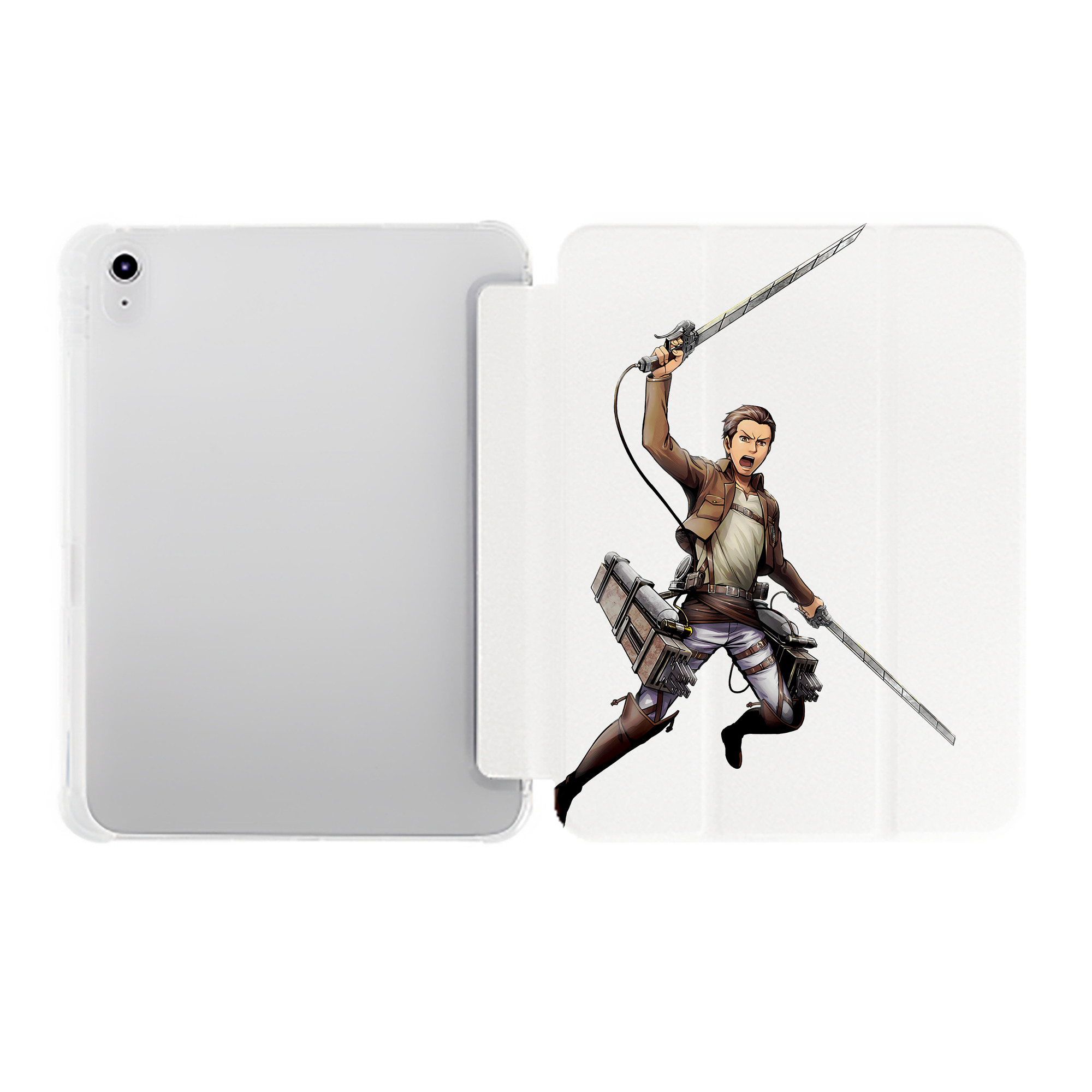 （画像用） 進撃の巨人 Attack on Titan IPad ケース ペン収納付き 三つ折りスタンド PUレザー×シリコン 対応機種9.5/10.5/10.9インチ